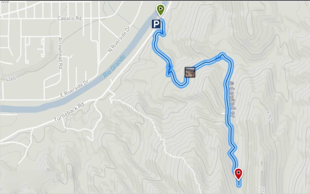 map of Sidewinder Trail