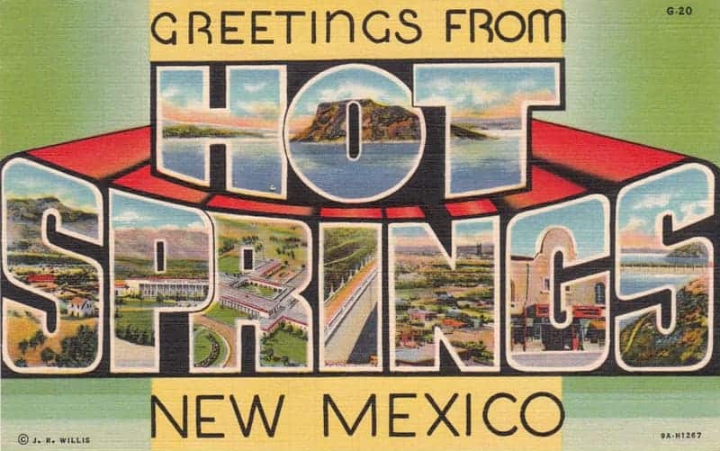 hot springs nm vintage postcard