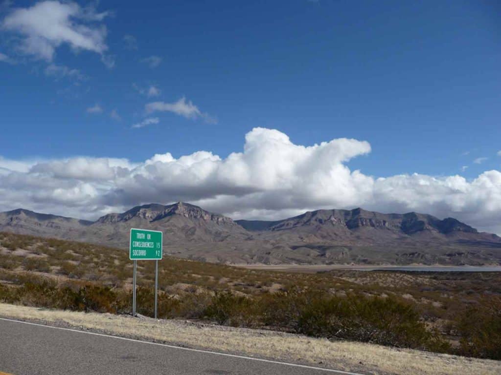 highway markers on old highway 187 near caballo lake