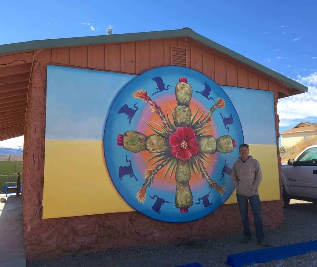 mandala mural at the center gallery