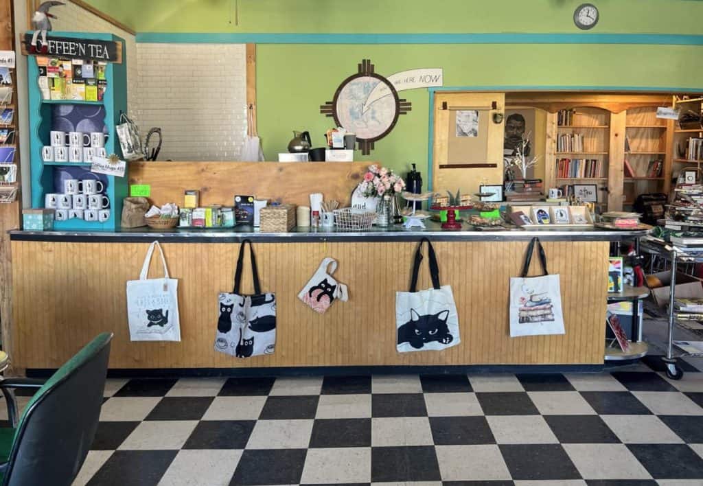 black cat books and coffee front counter