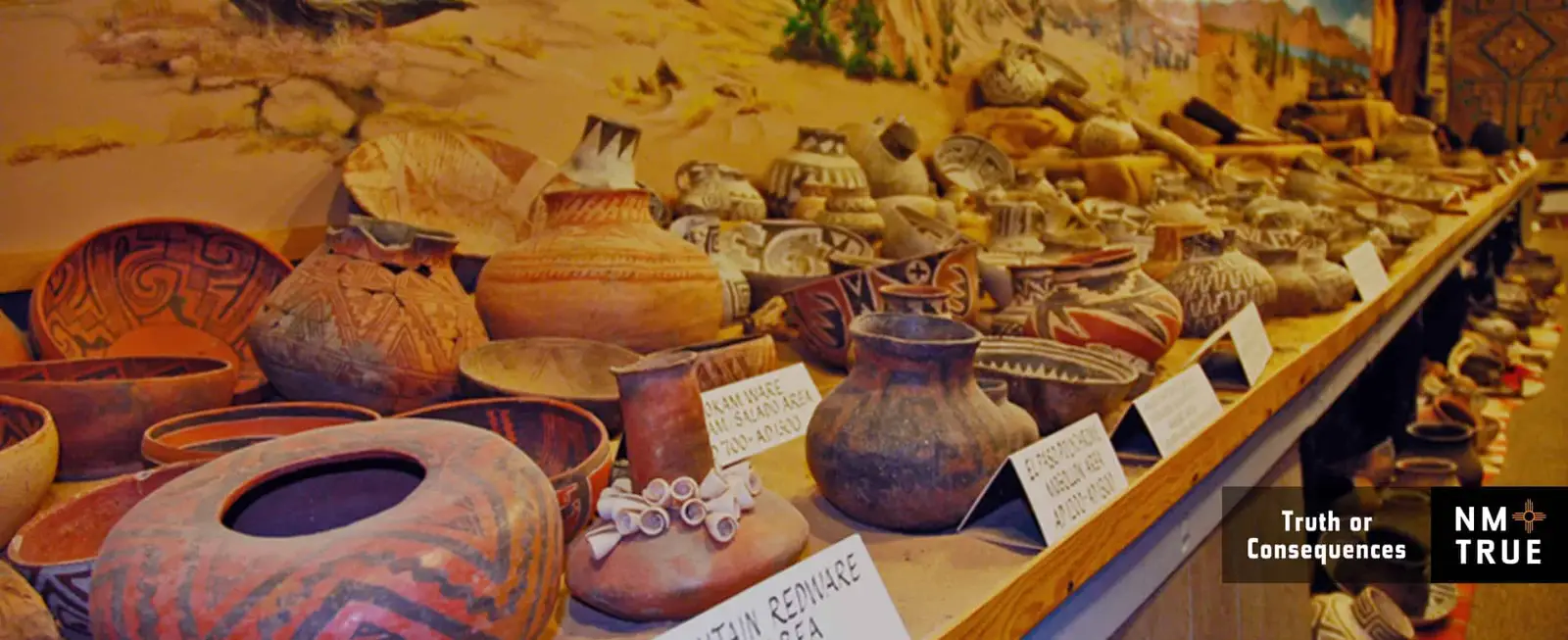 the pottery collection at the geronimo springs museum, truth or consequences nm