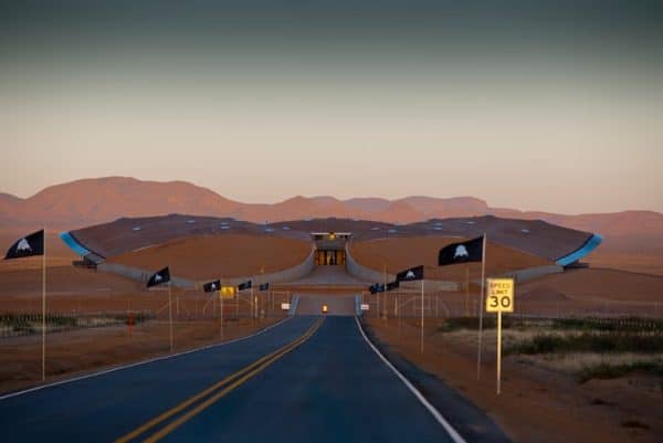 approaching spaceport america in sierra county nm