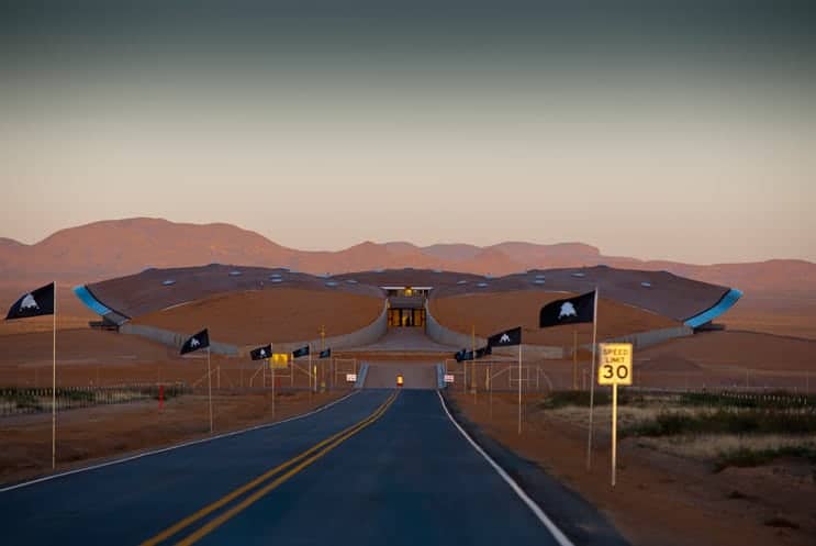 approaching spaceport america in sierra county nm