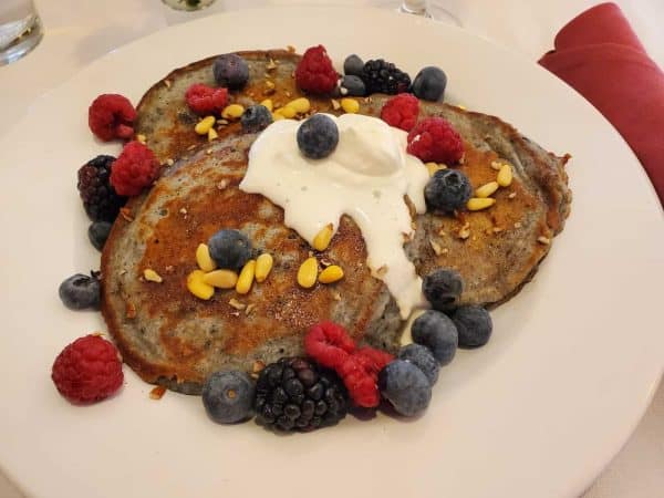 blue corn pancakes at sierra grande restaurant torc nm