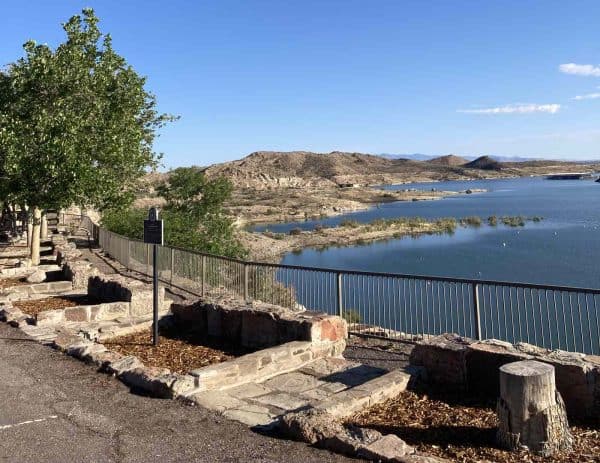 dam site recreation area view rock work