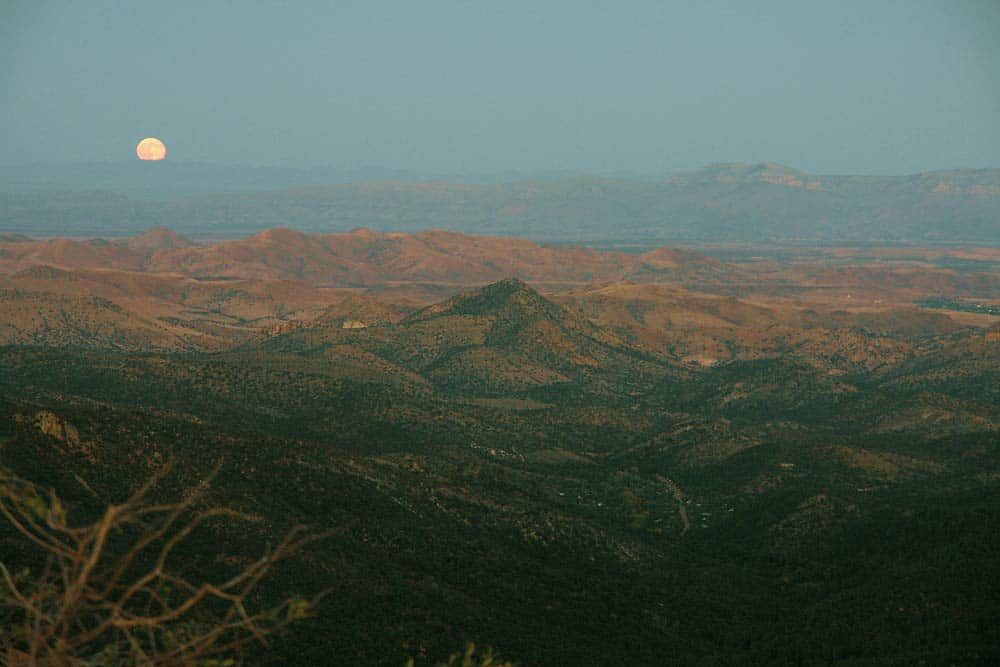 moonrise over the gila from the continental divide