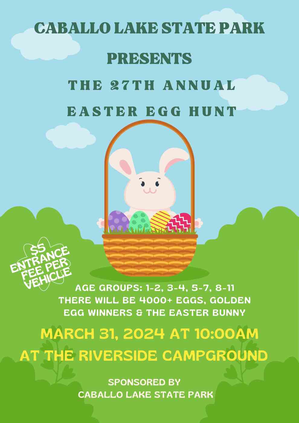 2024 caballo lake state park easter egg hunt flyer